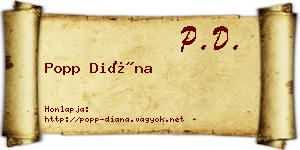 Popp Diána névjegykártya